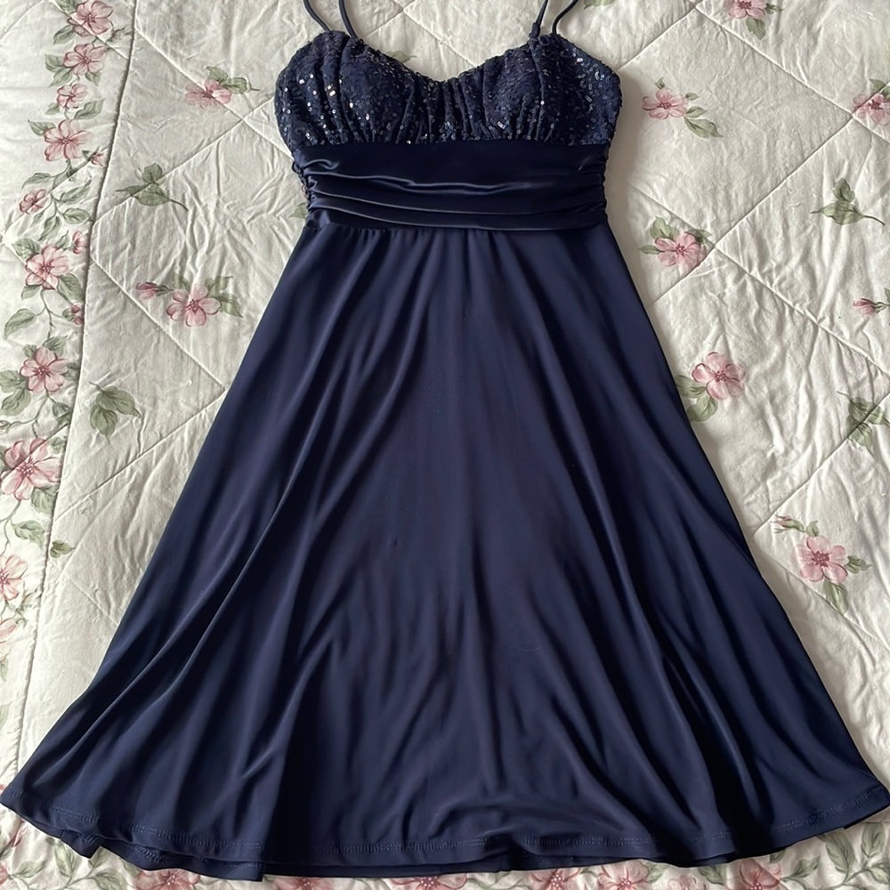 Sparkly Navy Homecoming Dress